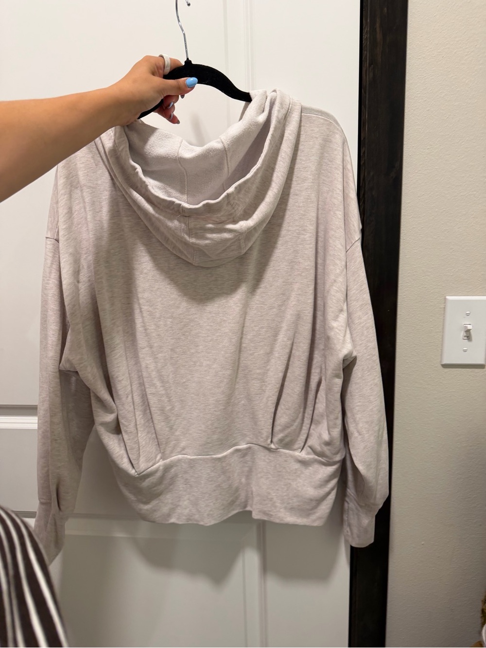 Athleta Light Beige Zip Hoodie - Picture 2 of 3